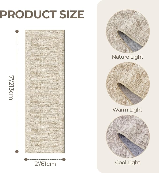 2x7 Runner Rug Non Slip, Thin Entryway Washable Rug - Image 2