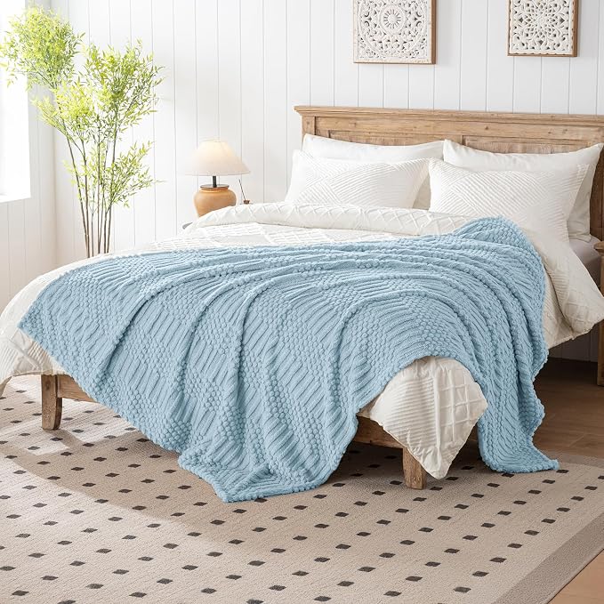 50x70 Inch Blue Throw Blanket - Image 3