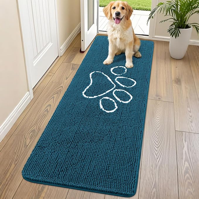 Smiry Dog Door Mat for Muddy Paws, Absorbent Dirt Trapper Non Slip Quick Dry by Smiry