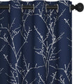 Deconovo Blackout Curtains, Thermal Insulated Soundproof Drapes, Branch Silver by Deconovo