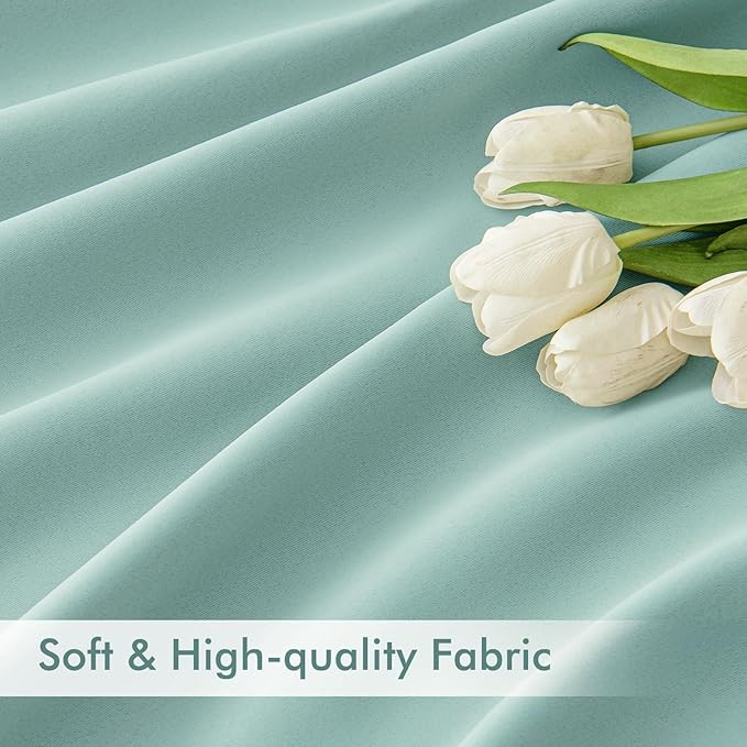 MIULEE Aqua Back Tab Blackout Curtains 84 Inch Length 2 Panels Set - Image 6