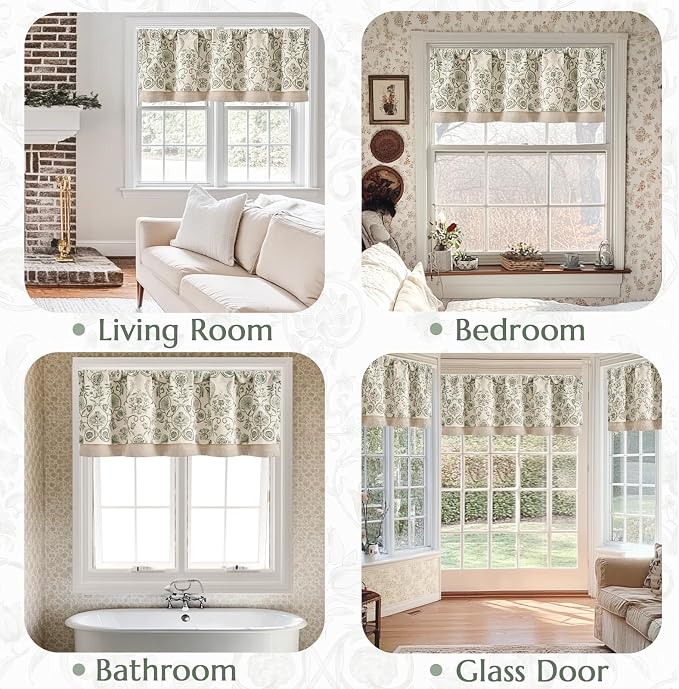 jinchan Linen Valance Kitchen Curtain - Image 7