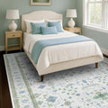 Hazo Haus Cream Oushak 7x9 Bedroom Rug by HazoHaus