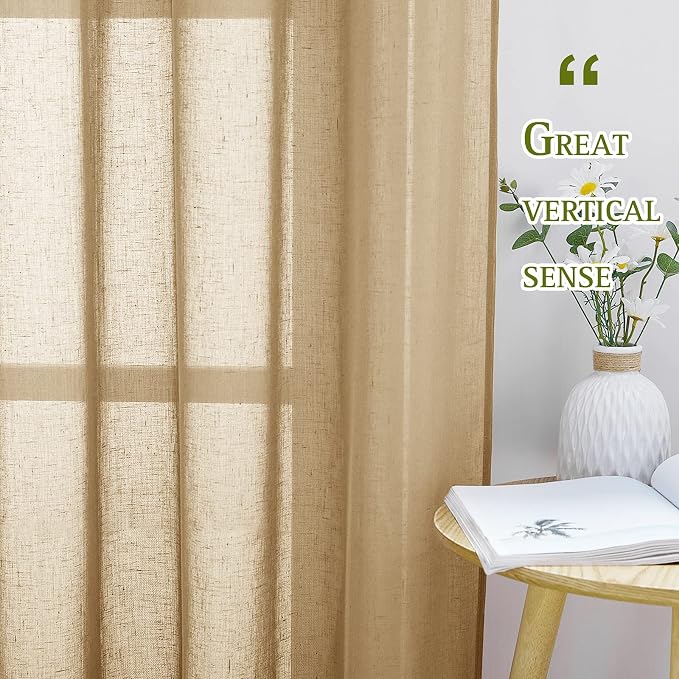 NICETOWN Linen Curtains 45 inch Length - Image 4