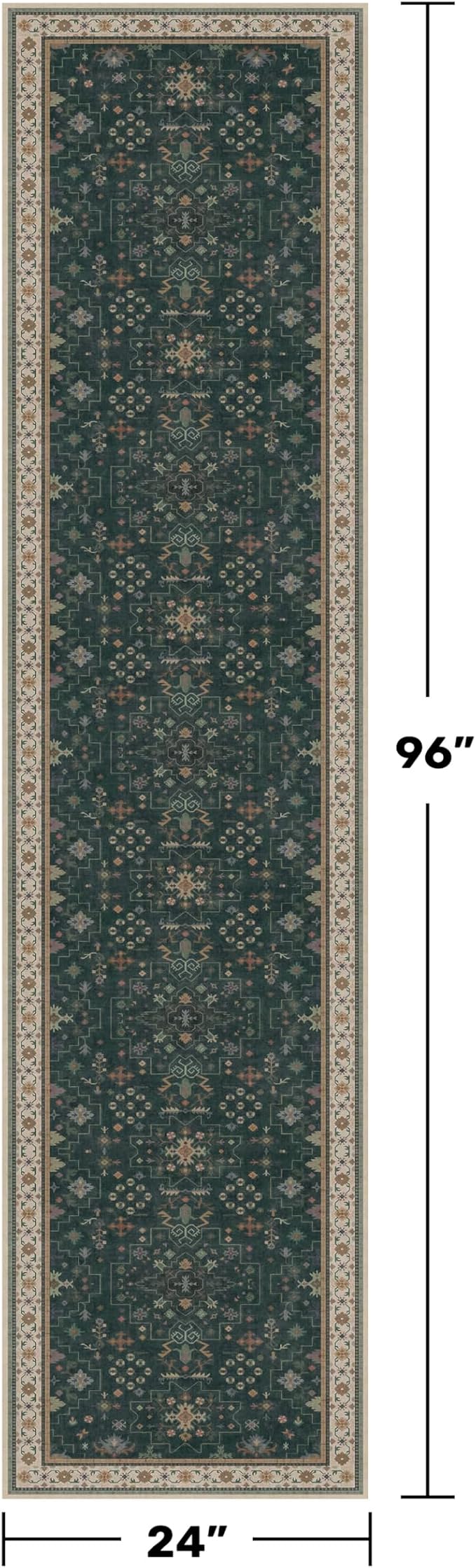 Hazo Haus Dark Green 2x8 Non Slip Kitchen Runner Rugs - Image 2