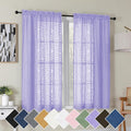 Simplebrand Lavender Semi Sheer Curtains 54 Inch Length 2 Panels, Geometric by Simplebrand