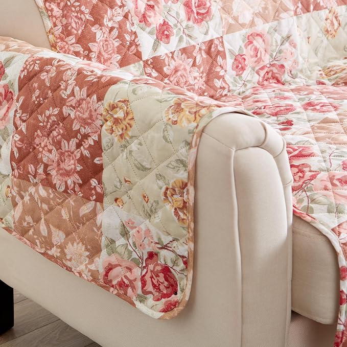 Great Bay Home Reversible Floral Patchwork Recliner Furniture Protector - Image 6