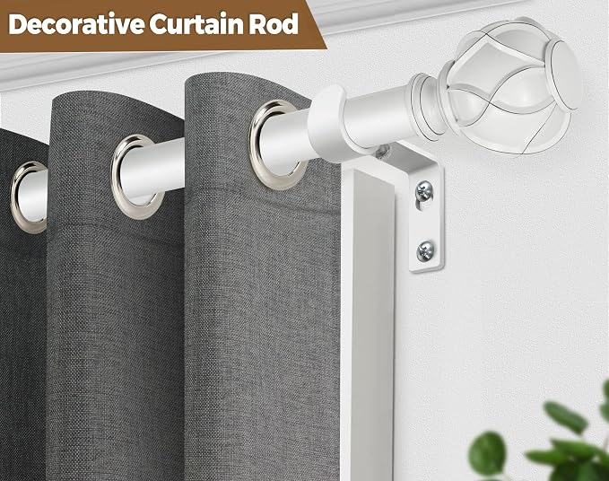 KAMANINA White Curtain Rods for Windows 72 to 144 Inches Long Heavy Duty - Image 5