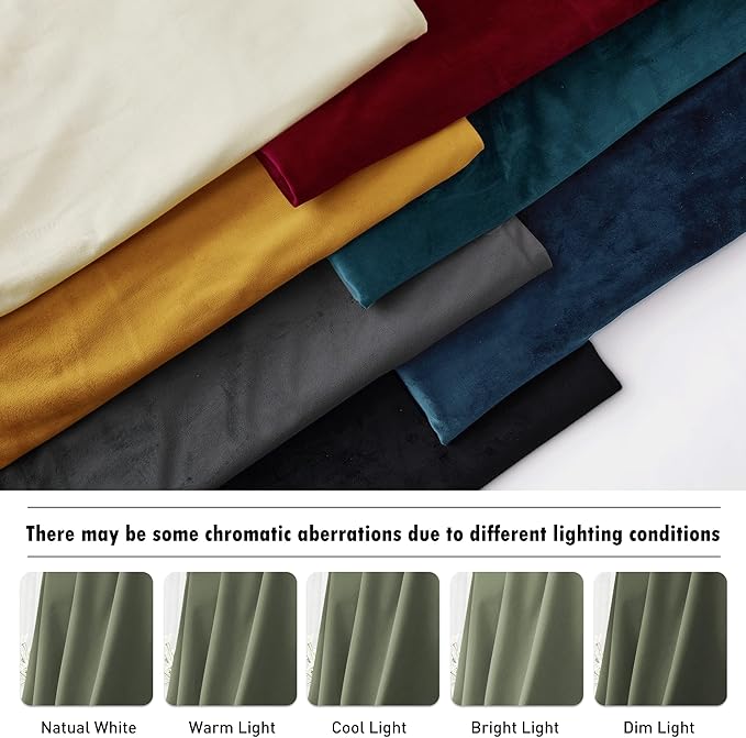 RYB HOME Sage Green Velvet Curtains 72 inches Length - Image 5