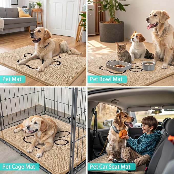 Smiry Dog Door Mat for Muddy Paws, Absorbent Dirt Trapper Non Slip Quick Dry - Image 8