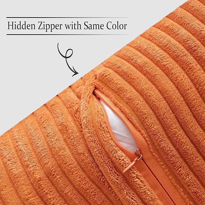 MIULEE Orange Decorative Throw Pillow Covers - Image 3