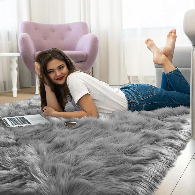 LOCHAS Soft Fluffy Faux Fur Rugs - Image 2