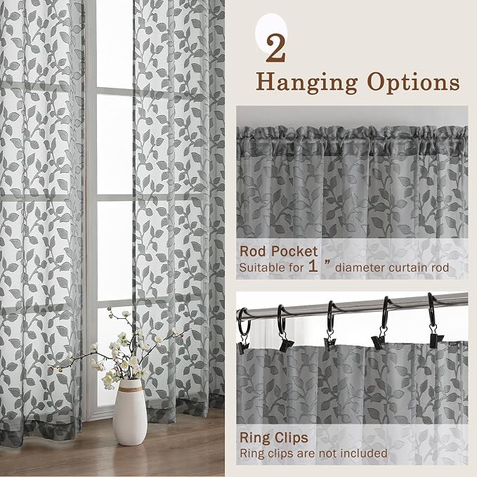 Chyhomenyc Charcoal Grey Sheer Valances - Image 6