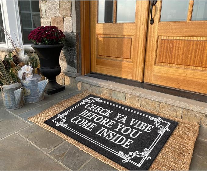 Indoor Door Mat Welcome Mats for Front Door Outdoor Entry Black Doormat - Image 6