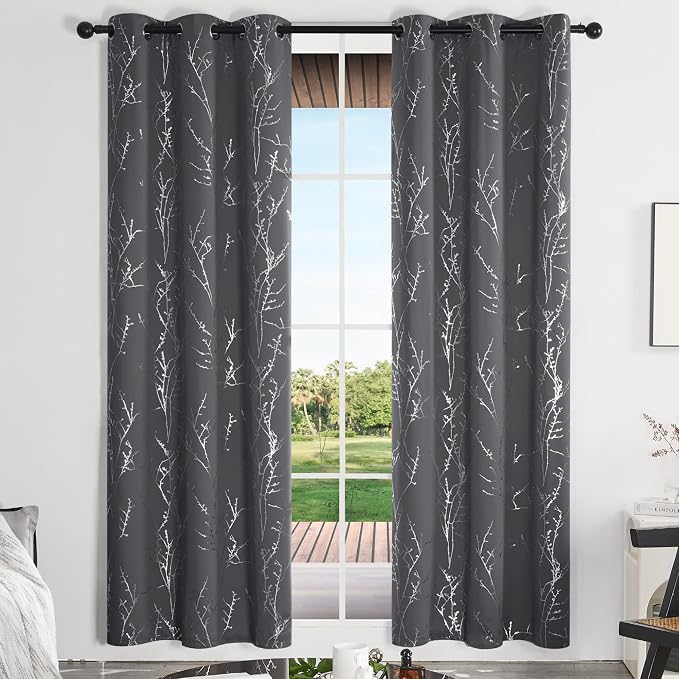Deconovo Grey Blackout Curtains, Thermal Insulated Soundproof Drapes, 42 x 84 - Image 2