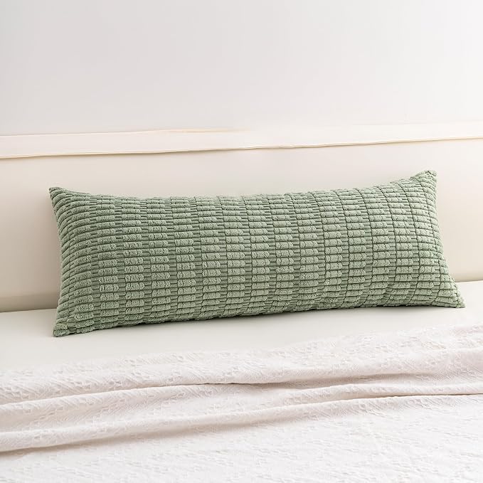 Corduroy Decorative Throw Pillow Covers 14x36 Inch Soft Striped Pillow Covers by Unknown