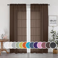 OWENIE Chocolate Sheer Curtains 96 Inch Length, Elegant Sheer Curtains by OWENIE