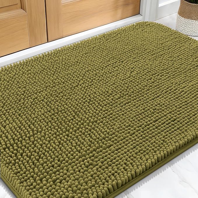 OLANLY Dog Door Mat for Muddy Paws 34x21, Super Absorbent Chenille Mud Mat | by OLANLY