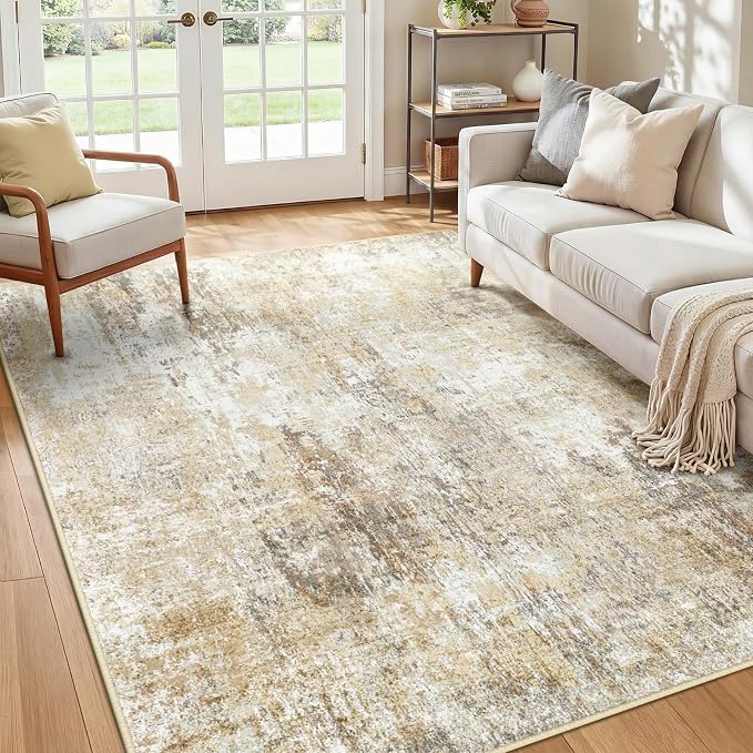 Washable Area Rugs 5'x7' Non-Slip Modern Abstract Soft by RELEANY