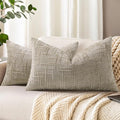decorUhome Light Brown Chenille Throw Pillow Covers 12x20 Set of 2 Textured by decorUhome
