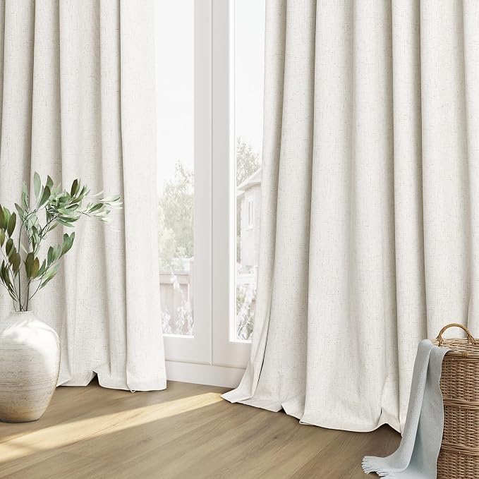 Guken Cream 100% Blackout Curtains 78 Inch Length 2 Panels Set - Image 8
