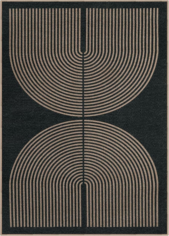 Lahome Modern Rainbow Easy Jute Carpet, Washable 5x7 Area Rugs - Image 7