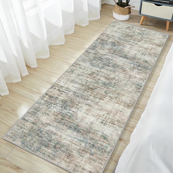 2'6''x8' Runner Rugs Washable Rug: Modern Abstract Hallway Runner Rug Indoor - Image 3