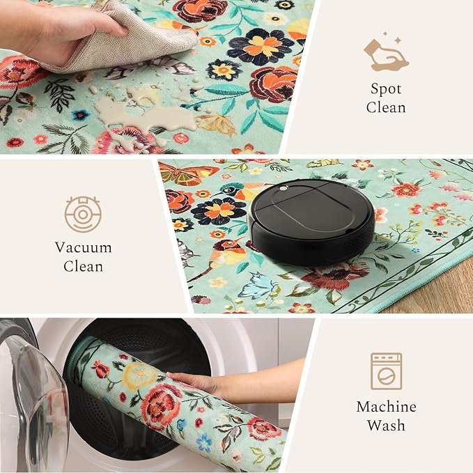 Rugflix 2x6 Runner Rug for Hallway, Washable Kitchen Runner Non Slip, Soft Low - Image 4