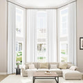 Guken White 100% Blackout Linen Curtains 52 Inch Wide by 130 Inch by Guken