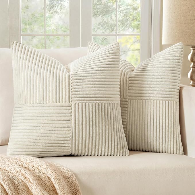 MIULEE Beige Decorative Throw Pillow Covers 16x16 Inch by MIULEE