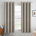 MIULEE Linen Curtains for Bedroom Solid 100% Blackout Thermal Insulated Greige by MIULEE