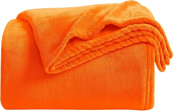 KMUSET Fall Throw Blanket Orange Fleece Throw 50 X 60 inches - Image 3