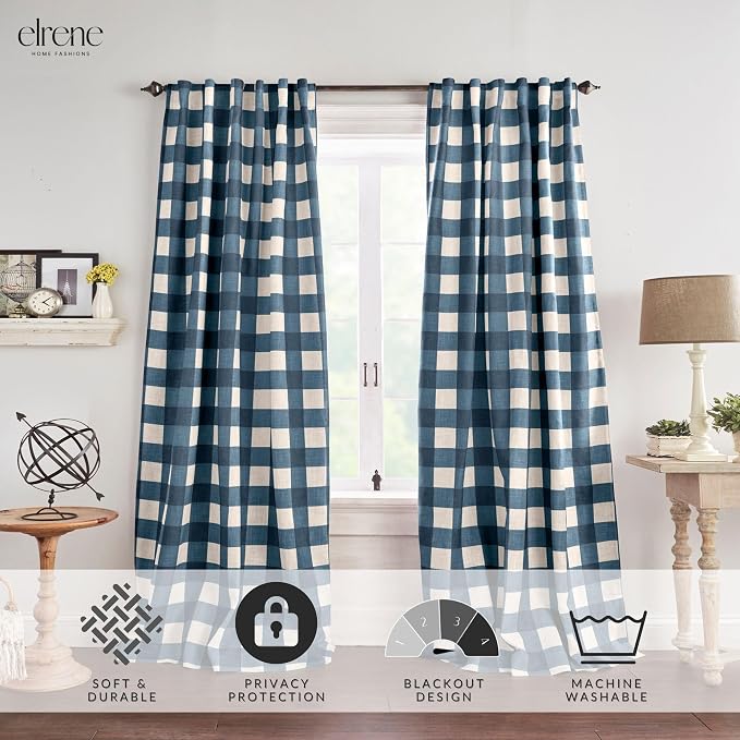 Elrene Home Fashions Farmhouse Living Grainger Buffalo-Check Blackout Window - Image 2