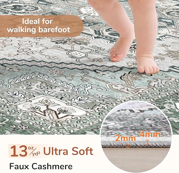 OPPODREAM Soft Area Rugs 4x6, Low-Pile Washable Rugs 4x6 - Image 2