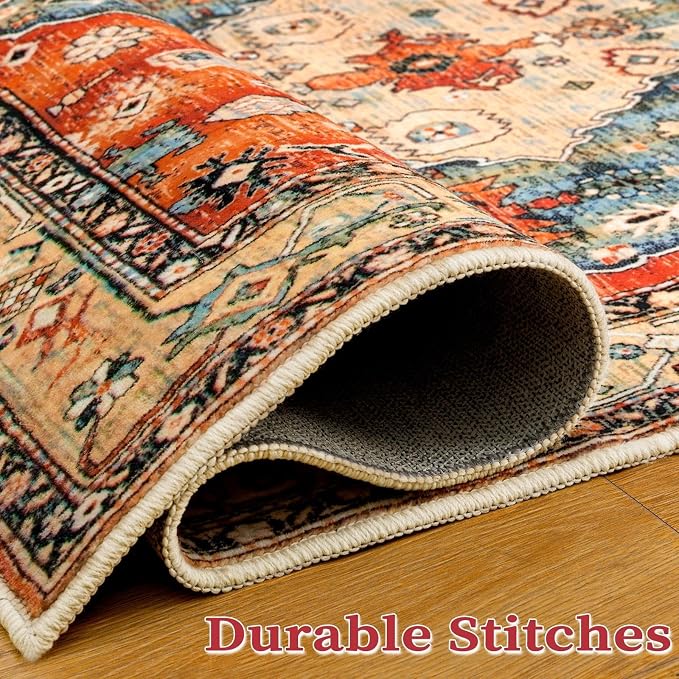 SERISSA 8x10 Washable Non Slip Boho Area Rug - Image 6