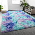 Shag Area Rug, 4 X 6 Tie-Dyed Plush Fuzzy Rugs by Deerhoo