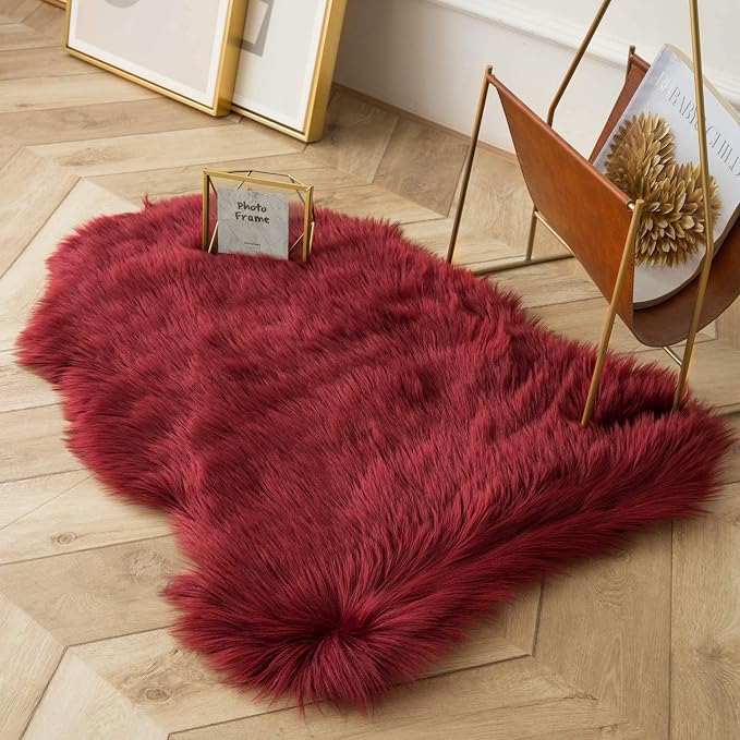 Ashler faux fur rug, Fluffy Shaggy Area Rug Ultra Soft 2 x 3 Feet Sheepskin Fur - Image 3
