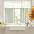 RYB HOME Sage Green Cafe Curtains Rustic Plaid Kithen Tier, Classic Short by RYBHOME