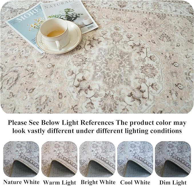 Washable 2x8 Hallway Runner Rug: Vintage Water Resistant Kitchen Entryway Rug - Image 3