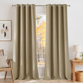 NICETOWN Faux Linen Oatmeal Blackout Curtains 84 inches Long by NICETOWN