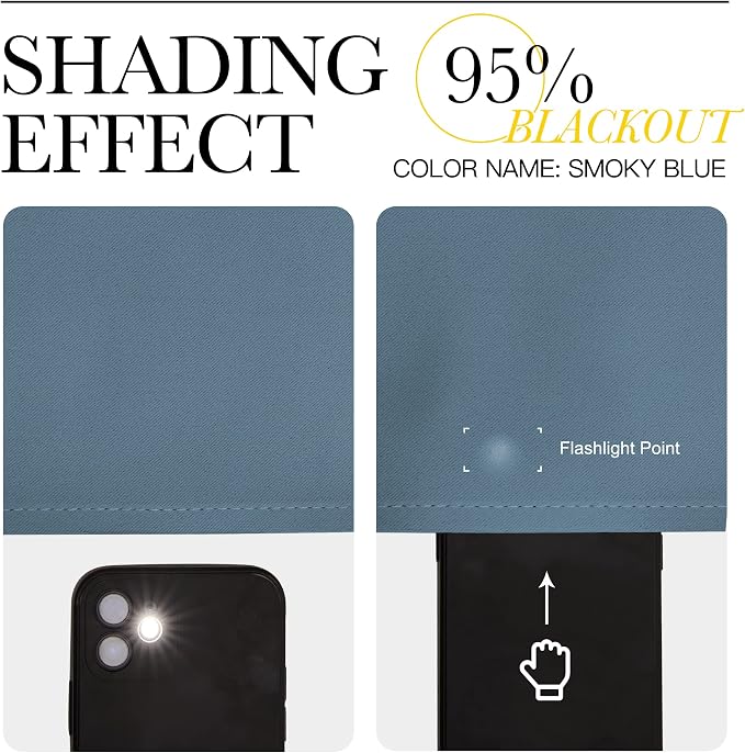 NICETOWN Blackout Curtains for Bedroom, Stone Blue, 42-inch Wide x 80-inch Long - Image 8