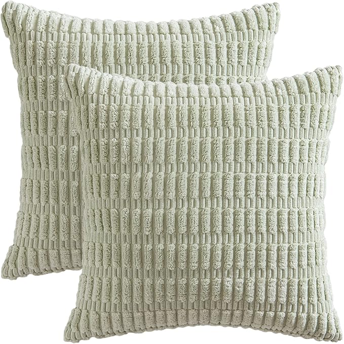 MIULEE Pack of 2 Spring Corduroy Decorative Throw Pillow Covers 18x18 Inch Soft - Image 6