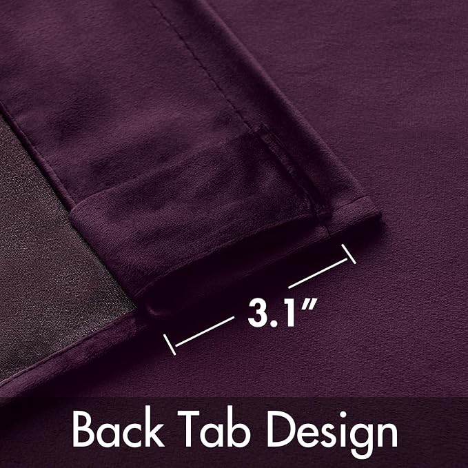 MIULEE Dark Purple Velvet Curtains 96 inches - Image 3