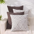 HPUK Decorative Throw Pillow Covers Set of 4 Dark Gray Geometric Design Linen by HPUK