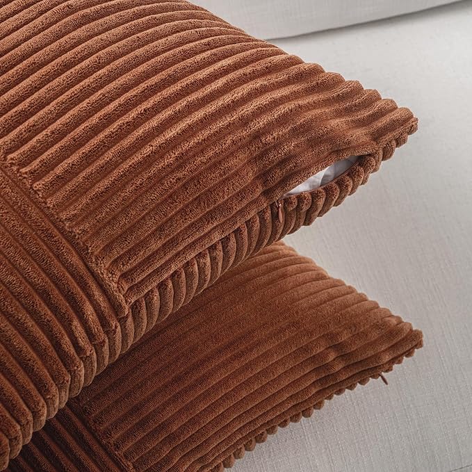 Fancy Homi 2 Packs Rust Lumbar Decorative Throw Pillow Covers 14x24 Inch - Image 4