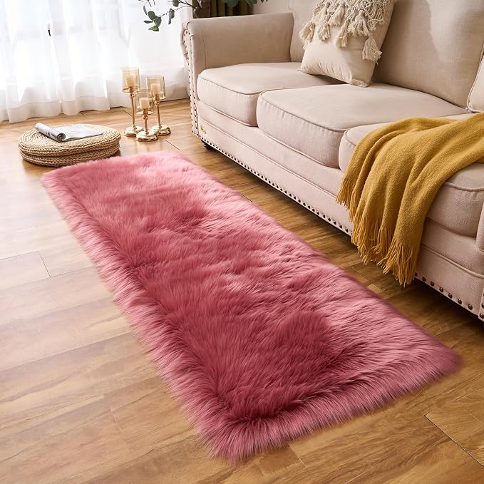 EasyJoy Ultra Soft Fluffy Rugs Faux Fur Rug Chair Cover Seat Pad Fuzzy Area Rug - Image 5