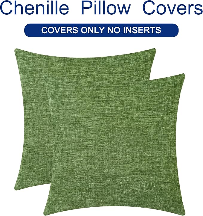 CaliTime Throw Pillow Covers Decorative 16 X 16 Inches Pack of 2 Cozy Chenille - Image 6