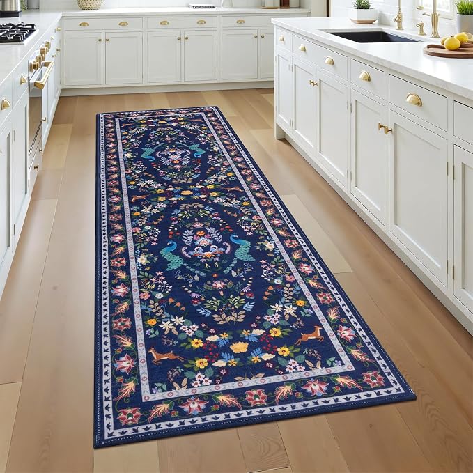 HEBE Washable Hallway Runner Rug 2'x 6' Non Slip Kitchen Rugs Runner, Low Pile by HEBE