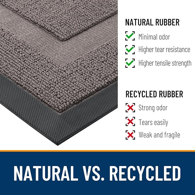 OLANLY Front Door Mat Outside 47x32, All-Season Heavy-Duty Rubber Doormat | - Image 3