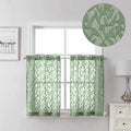 Lecloud Leia Sage Green Sheer Curtains 30 Inch Length 2 Pcs, Breathable by Lecloud